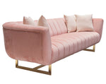 Venus Blush Pink Velvet Tufted Sofa (Oversized)