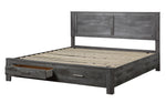 Vidalia Rustic Gray Oak Wood King Bed with Storage