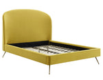 Vivi Modern Burnt Gold Velvet King Platform Bed