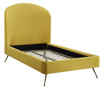 Vivi Modern Burnt Gold Velvet Twin Platform Bed