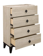 Whiting Cream Wood/Faux Marble 4-Drawer Chest