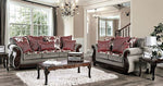 Whitland Light Gray/Red Chenille Loveseat