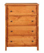 Wrangle Hill Amber Wash Wood 4-Drawer Chest