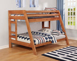 Wrangle Hill Amber Wash Wood Twin/Full Bunk Bed