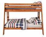 Wrangle Hill Amber Wash Wood Twin/Full Bunk Bed with Trundle