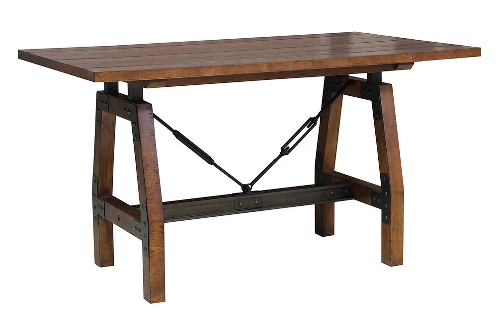 Holverson Rustic Brown Wood Counter Height Table