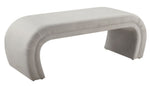 Kenya Light Grey Velvet Waterfall Style Bench