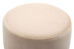 Yamma Blush Soft Velvet Ottoman with Gold Band