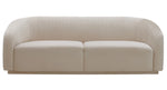 Yara Pleated Beige Velvet 2-Seat Sofa (Oversized)