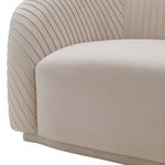 Yara Pleated Beige Velvet 2-Seat Sofa (Oversized)