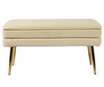 Ziva Cream Velvet Storage Bench