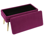 Ziva Plum Velvet Storage Bench