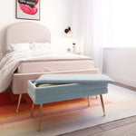 Ziva Sea Blue Velvet Storage Bench