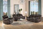 Zubaida 2-Tone Chocolate Velvet Manual Recliner Loveseat