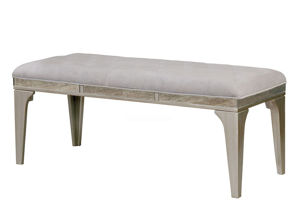 Diocles Silver/Light Gray Flannelette Bench