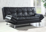 Dilleston Contemporary Black Leatherette Sofa Bed