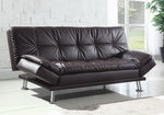 Dilleston Contemporary Brown Leatherette Futon Sofa Bed