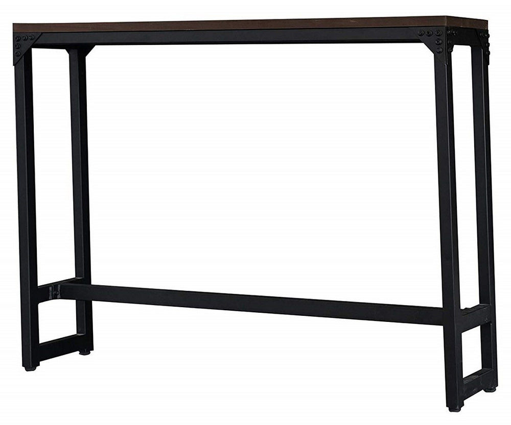 Logan Brown & Black Wood/Metal Rectangular Bar Table