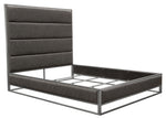 Empire Weathered Grey Leatherette Queen Bed