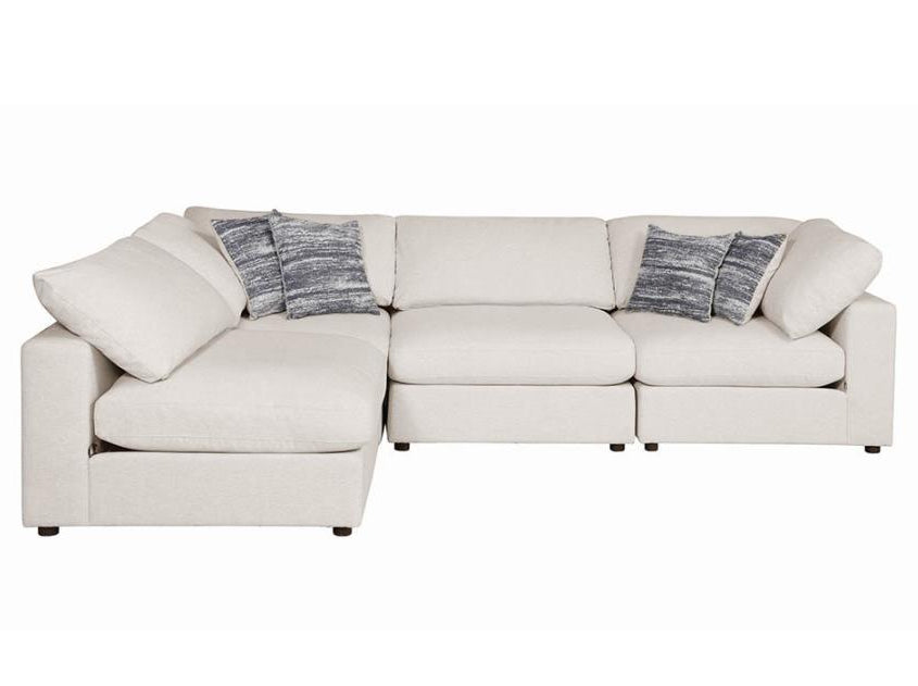 Serene 4-Pc Beige Linen Blend Modular Sectional Sofa