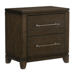 Griggs Dark Brown Wood 2-Drawer Nightstand