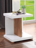 Moa White/Natural Tone Wood End Table