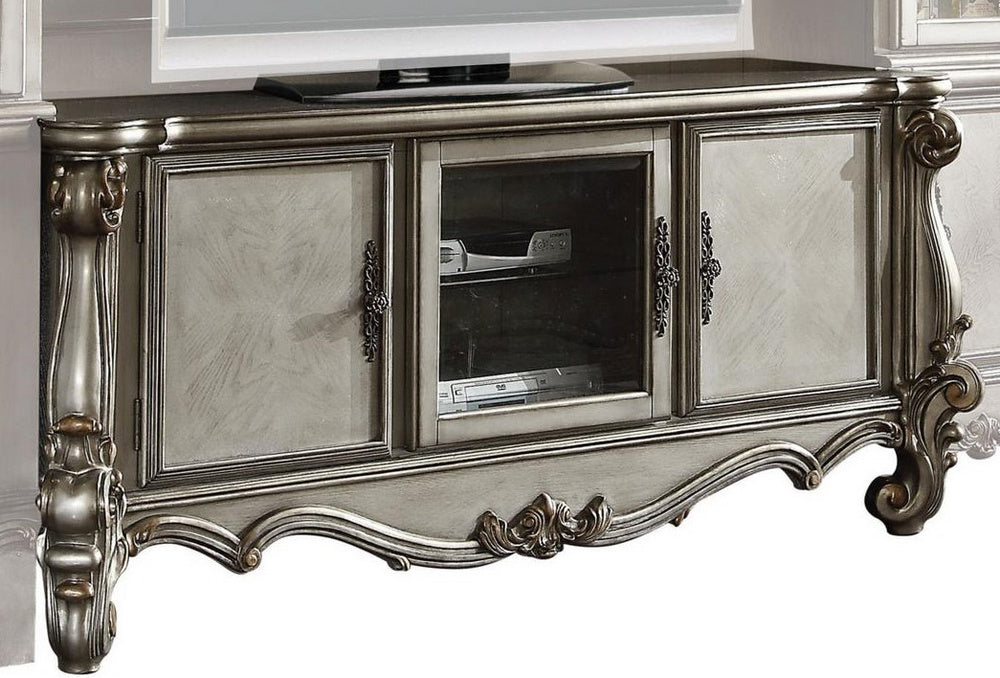 Versailles Antique Platinum Wood TV Console