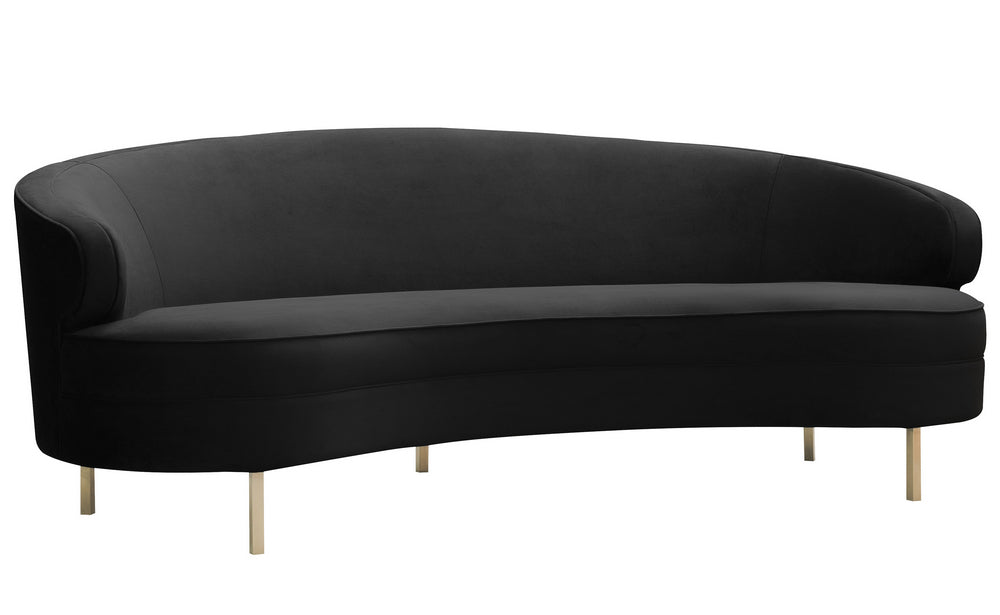 Baila Contemporary Black Velvet Sofa (Oversized)