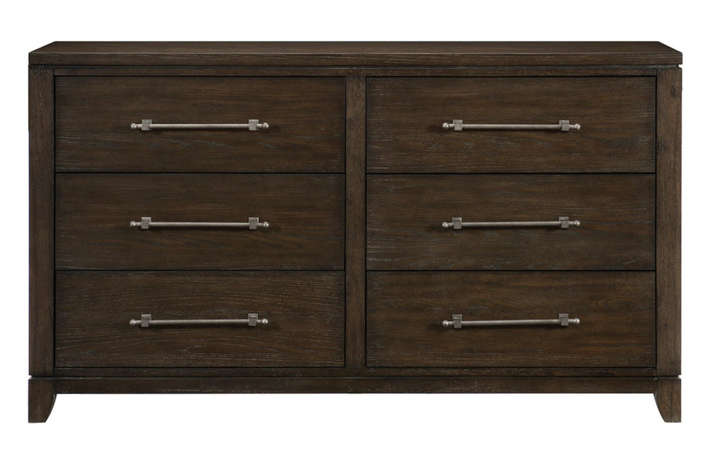 Griggs Dark Brown Wood 6-Drawer Dresser