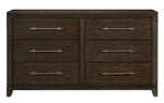 Griggs Dark Brown Wood 6-Drawer Dresser