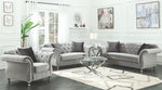 Frostine 3-Pc Silver Velvet Sofa Set (Oversized)