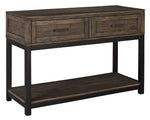 Johurst Grayish Brown Wood Sofa Table