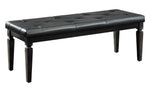 Allura Black PU Leather/Wood Tufted Bed Bench