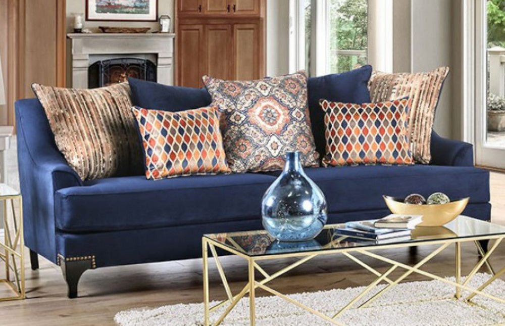 Sisseton Navy Chenille 2-Seat Sofa (Oversized)