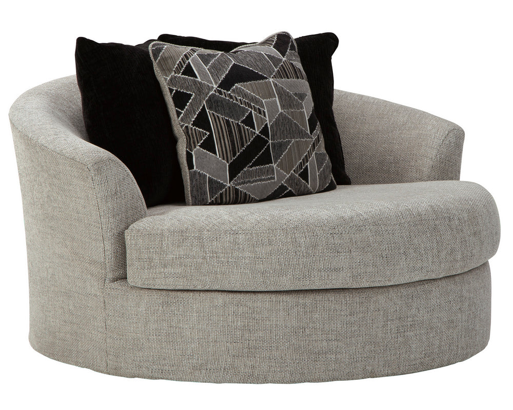 Megginson Storm Fabric Oversized Swivel Chair