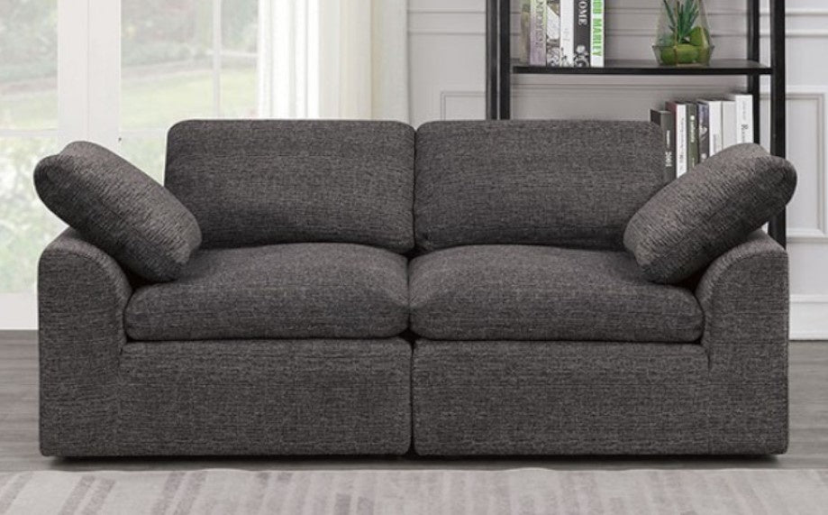 Joel Gray Chenille Fabric Modular Loveseat