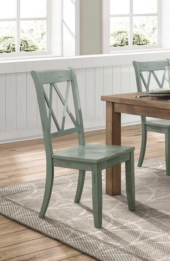 Janina 2 Teal Wood Side Chairs