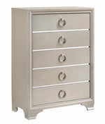 Salford Metallic Sterling Wood 5-Drawer Chest