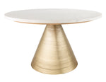 Tempo White Marble/Gold Metal Cocktail Table