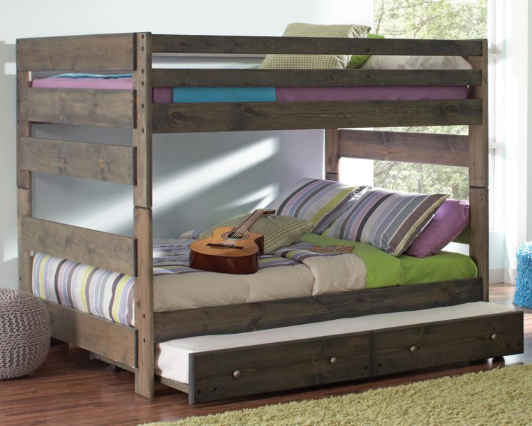 Wrangle Hill Gunsmoke Wood Full/Full Bunk Bed with Trundle