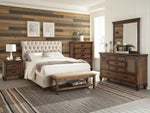 Devon 5-Pc Beige/Burnished Oak Queen Bedroom Set