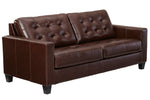 Altonbury Walnut Leather 2-Seat Sofa