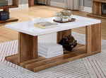 Majken White/Natural Tone Wood Coffee Table