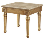 Daesha Antique Gold Wood/Marble End Table