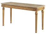 Daesha Antique Gold Wood/Marble Sofa Table