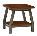 Holverson Rustic Brown Wood End Table with Shelf