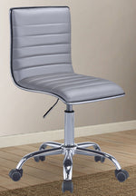 Alessio Silver PU Leather/Chrome Metal Swivel Office Chair