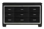 Allura Black Wood Dresser with Alligator Embossing