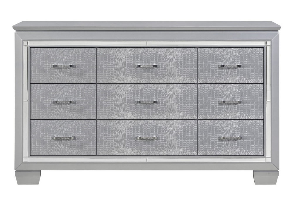 Allura Silver Wood Dresser with Alligator Embossing