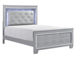 Allura Silver Wood King Bed with LED Lighting